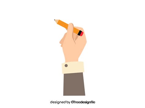Hand Holding Pencil Clipart Vector Free Download