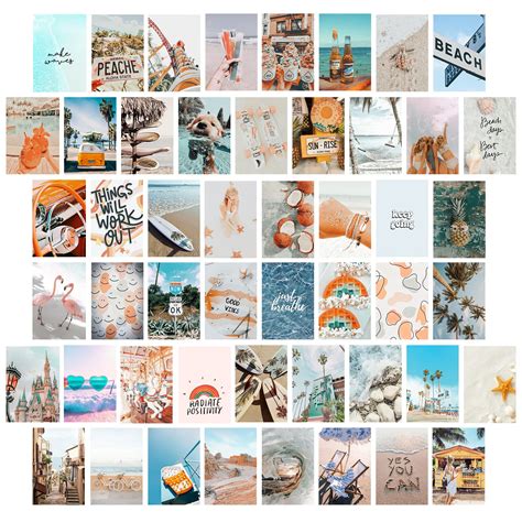 Buy Koskimer Beach Wall Collage Kit Aesthetic Pictures 50 Set 4x6 Inch