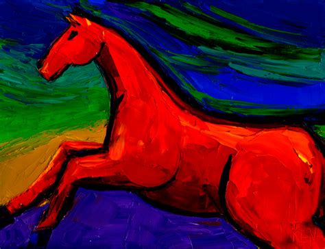 Abstract Horse In The Wind Color Expressionism Horse Oil
