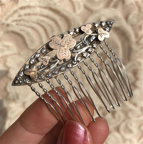 Antique Silver Hair Comb Sterling Silver Hair Clipantique Etsy Uk