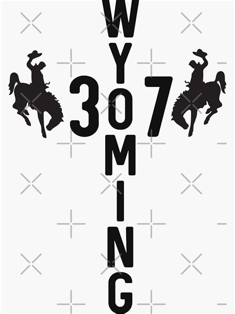 Wyoming 307 Blk Sticker For Sale By Mclaurin612 Redbubble