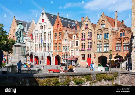 The Jan Van Eyckplein Jan Van Eyck Square Flanders With Medieval