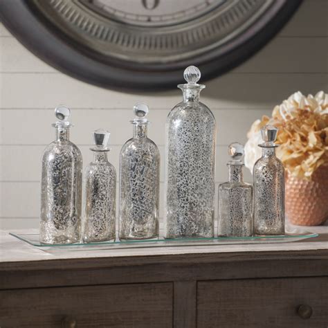 it s all about a little extra shine our mercury glass bottles and tray are a delicate