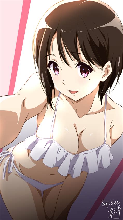 Nii Manabu Nakaseko Kaori Hibike Euphonium Highres 1girl D Bare Shoulders Bikini Blush