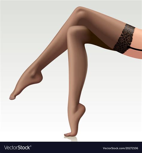 Sexy Crossed Beautiful Long Female Legs In Vector Image