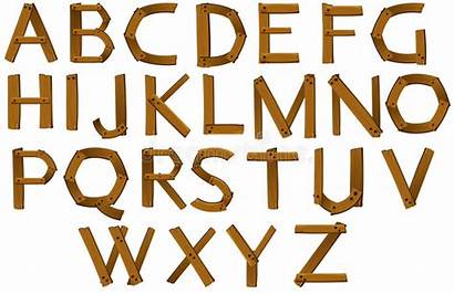 Letters Alphabet Wooden Illustration Background Cartoon Vector