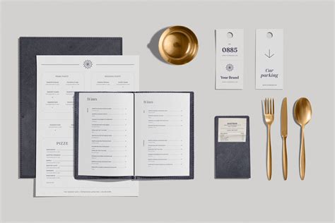 Restaurant Branding Mockup Kit Design Cuts