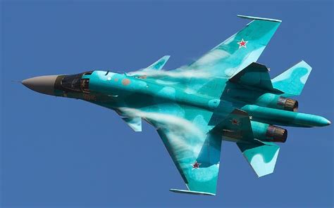 Russian Military Sukhoi Su 34 Sukhoi Soviet Su 27k Jet Fighters