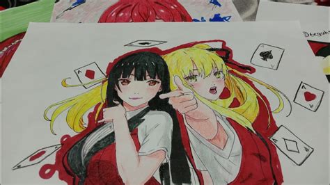 Speed Drawing Jabami Yumeko And Saotome Mary Kakegurui Youtube
