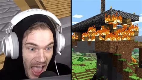 Pewdiepie Almost Quits Minecraft Series After His Base Catches Fire