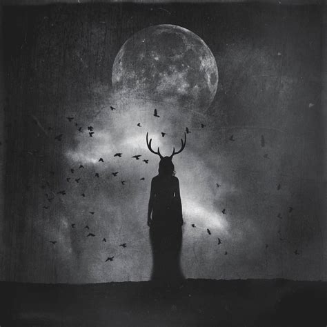 Goddess Of The Moon Print Full Moon Photo Surreal Super Moon Home Decor Astrology Black Dark