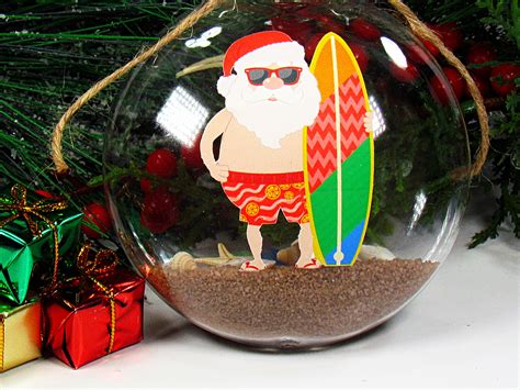 Bundle Of All Three Surfing Santa Christmas Ornaments Etsy