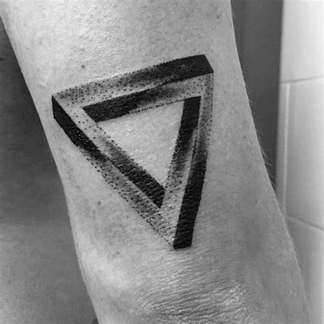 60 Penrose Triangle Tattoo Designs For Men Impossible Tribar Ideas