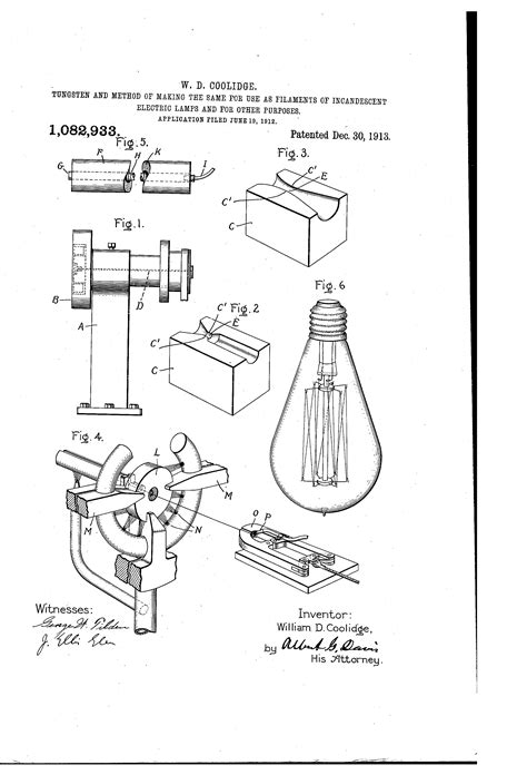 The original patent has been cleaned up and enhanced to create an attractive display piece for your home or office. Patent US1082933 - Tungsten and method of making the same ...