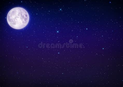 Full Moon In Night Skies Stock Photo Image Of Starry 72232310