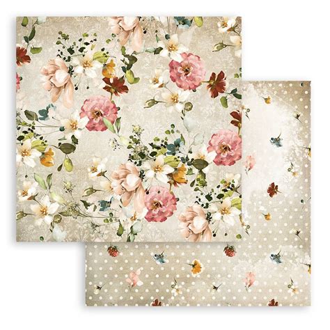 Stamperia Double Sided Cardstock 12x12 Flower Pattern Garden Of