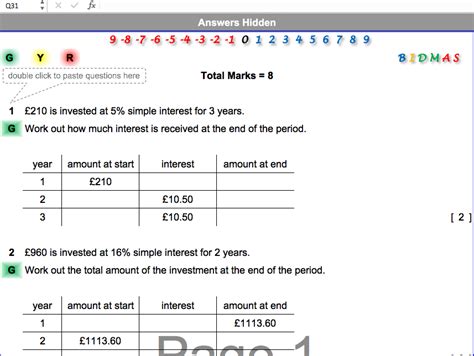 Simple And Compound Interest Differentiated Worksheet Teaching Resources