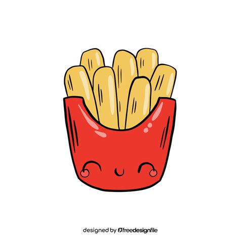 Kawaii French Fries Clipart Vector Free Download