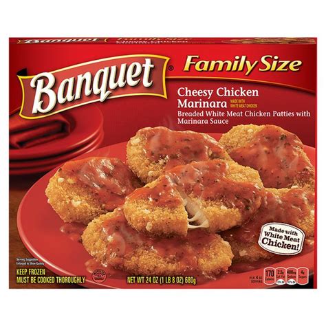 Please let us know if you have a special entrée request! Banquet Cheesy Chicken Marinara Dinner (24 oz) - Instacart