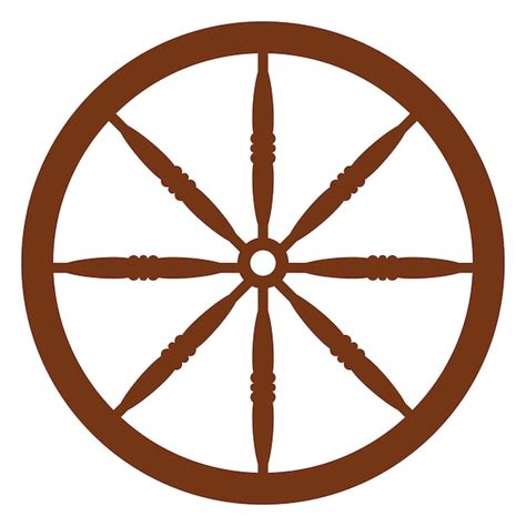 Premium Vector Vintage Wooden Wheel Vector Icon