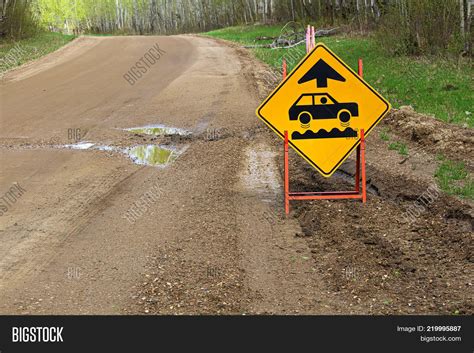 Bumpy Road Ahead Sign Image And Photo Free Trial Bigstock