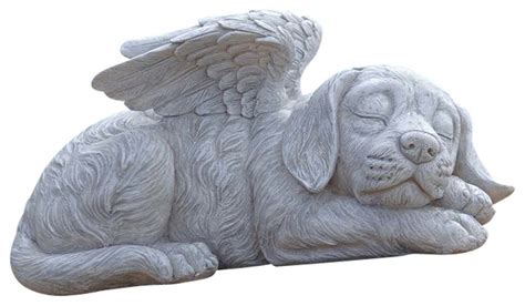 Dog Angel Memorial Statue Contemporary Garden Statues And Yard Art