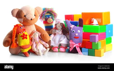Pile Of Toys Isolated On White Stock Photo Alamy