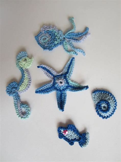 Crochet Sea Life Creatures Set Of 5 Crochet Sea Creatures Etsy