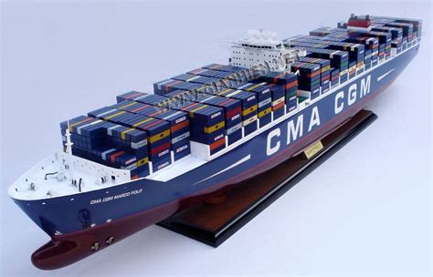 Wooden Container Ship Model Cma Cgm Marco Polo Water Well Drilling Rigs