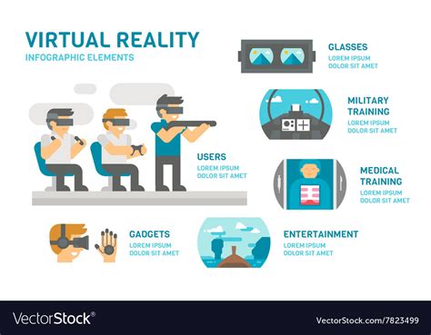 Flat Design Virtual Reality Infographic Royalty Free Vector