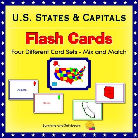 Us States And Capitals Flash Cards Fun And Easy Geography