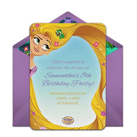Paper Invitations And Announcements Rapunzel Birthday Invitation Tangled