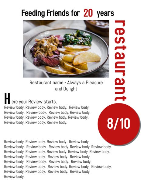 Restaurant Review Flyer Template Postermywall