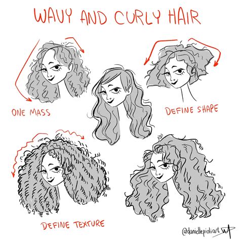 Wavy And Curyl Hair Art Inspiration Drawing Art Reference Drawing