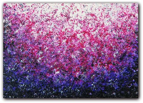Original Abstract Oil Painting Purple Impressionst Art