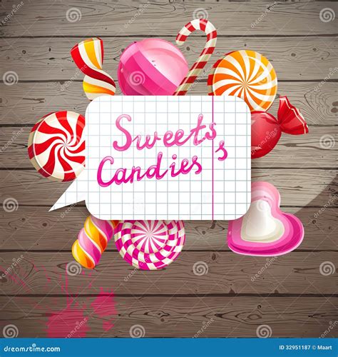 Background With Sweets And Candies Stock Vector Illustration Of Icons