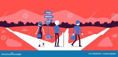 People Choosing A Path Way Life Direction Stock Vector Illustration