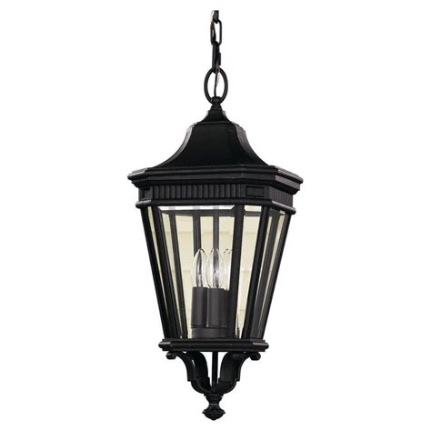 Feiss Cotswold Lane 3 Light Black Outdoor Hanging Pendant
