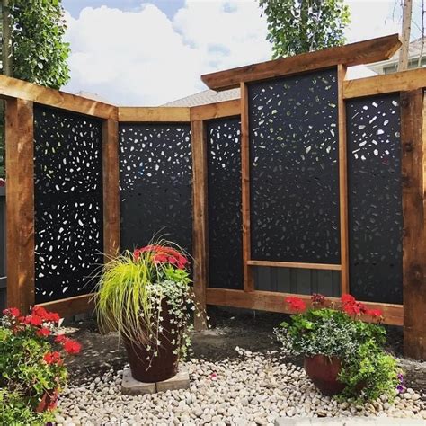 Metal Privacy Screen Decorative Panel Outdoor Garden Fence