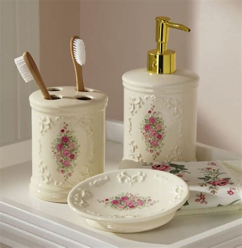 Collections Etc Product Page Bath Accessories Set Floral Bathroom