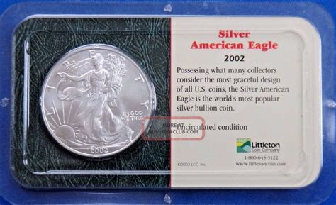 2002 1 American Eagle Silver Dollar Us Coin 1 Oz 999 Fine Littleton