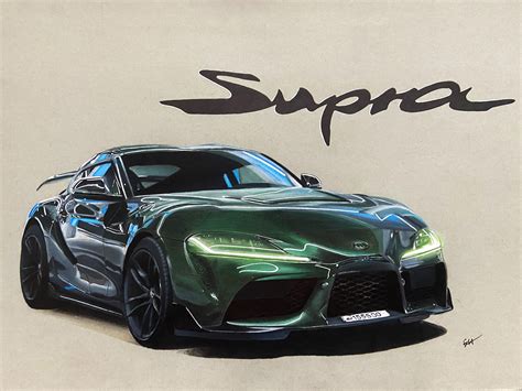 Toyota Supra Mk5 Drawing Using Colored Pencils And Markers 4032x3024
