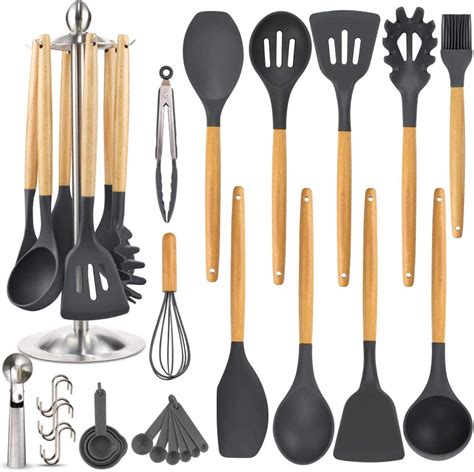 You can easily mix and scrape foods with this kitchen utensil. Silicone Kitchen Cooking Utensil Set, EAGMAK 16PCS Kitchen ...