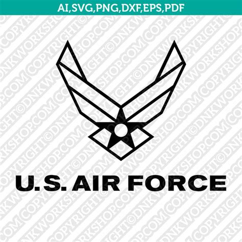 United States Usa Air Force Svg Cut File Cricut Vector Dxf Png Eps