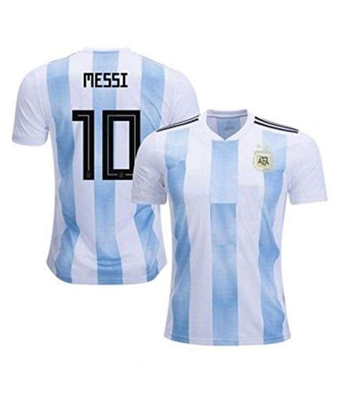 Argentina Jersey World Cup With Messi Printed Kit Whiteblueargentina Jersey Messi T Shirt Buy