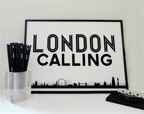 London Calling Typography Print By Sacred And Profane Designs