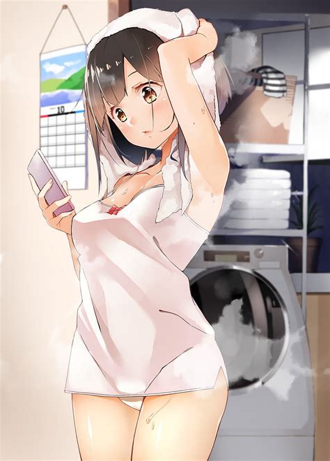 Hd Wallpaper Anime Girls Smartphone Short Hair Wet Original