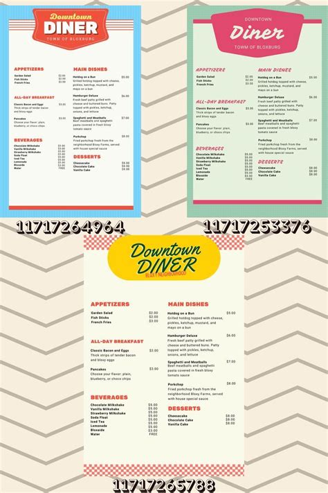 Three Different Menus Are Shown With The Same Colors And Font On Each