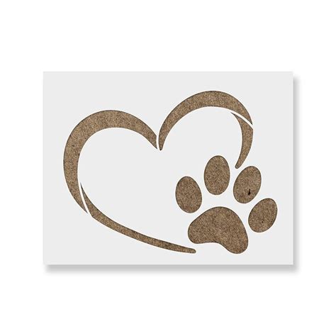 Heart Paw Stencil Template For Walls And Crafts Reusable Stencils For