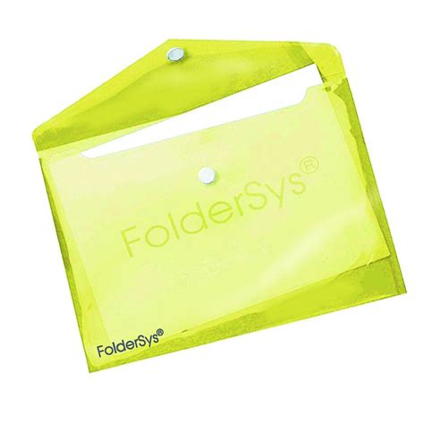 Foldersys Enveloppe Avec Velcro A5 Pp Jaune Transparent Fournitures